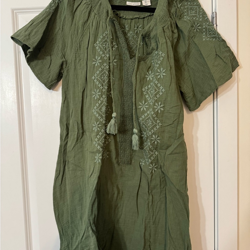 Lucky Brand Olive Green Boho Tunic